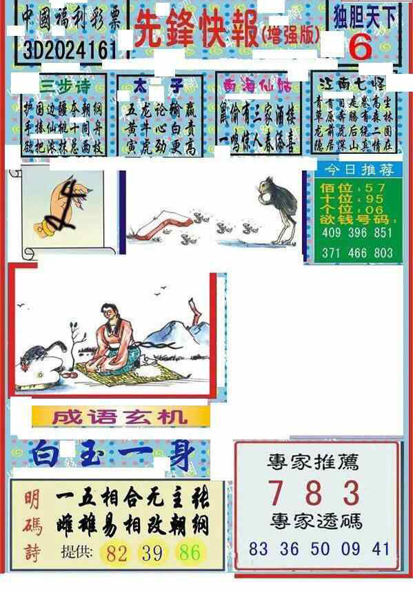 24161期: 福彩3D丹东全图分析