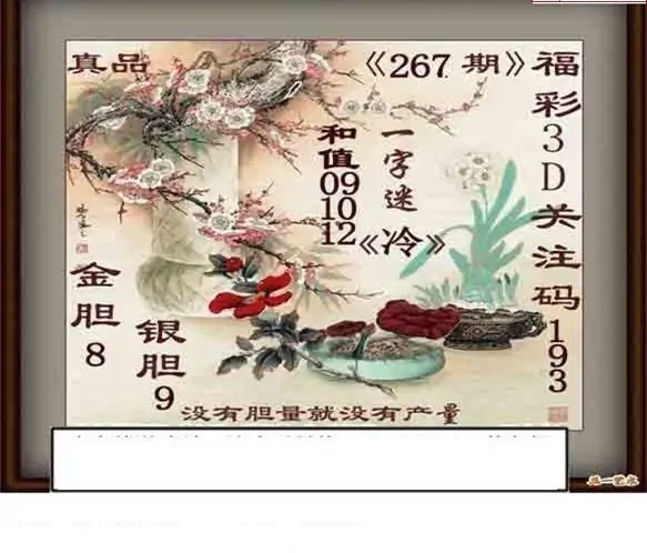 25267期: 白老3D杀码图版