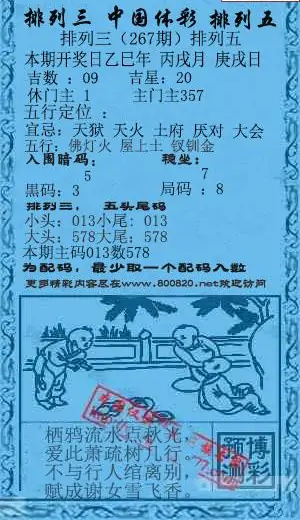 25267期: 福彩3D红黄蓝报
