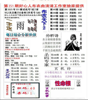 25351期: 福彩3D全套图版参考