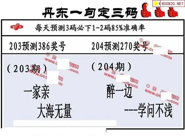 25204期: 福彩3D丹东全图分析