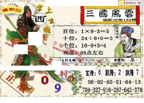 25184期: 福彩3D丹东全图分析