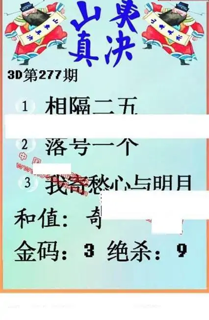 25277期: 福彩3D丹东全图分析