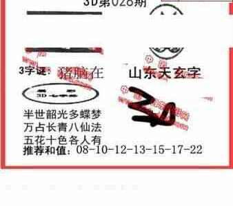25028期: 福彩3D丹东全图分析