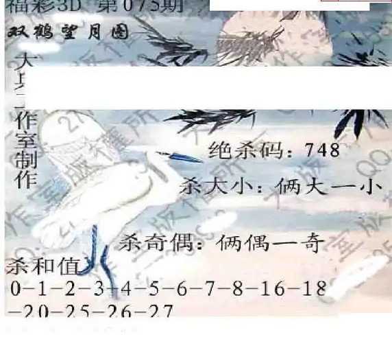 25075期: 大兵福彩3D黄金报图版