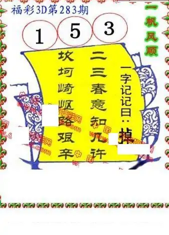 25283期: 福彩3D丹东全图分析