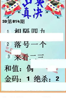 26014期: 福彩3D丹东全图分析