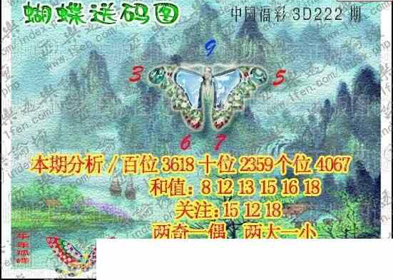 24222期: 3D蝴蝶世家蝴蝶彩图