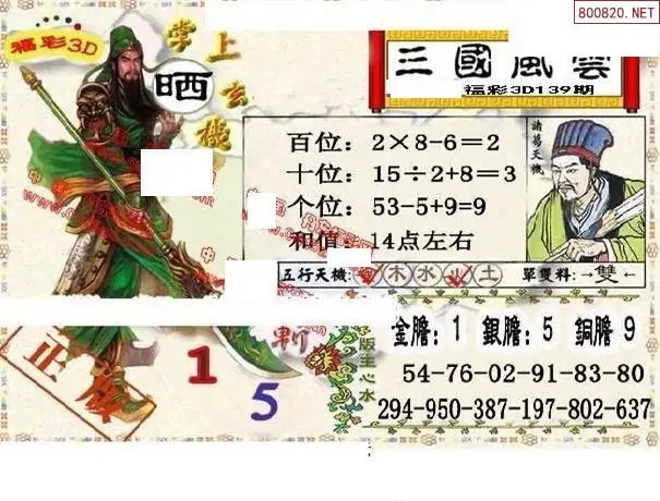 25139期: 福彩3D丹东全图分析