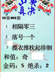 26088期: 福彩3D丹东全图分析