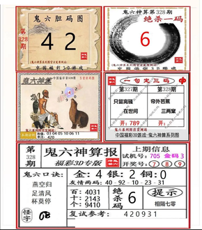 25328期: 福彩3D鬼六神算图