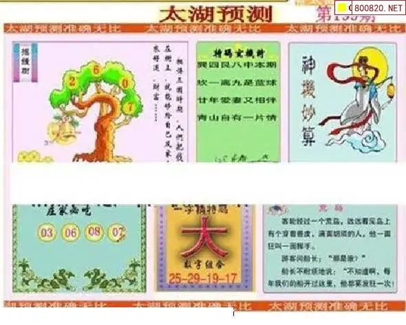 25199期: 太湖图福彩3D精品预测