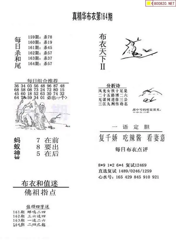 25164期: 福彩3D全套图版参考