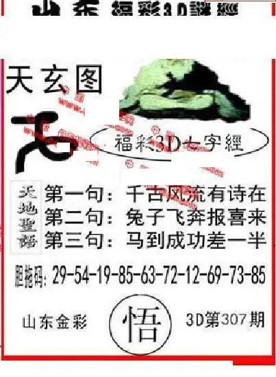 25307期: 福彩3D丹东全图分析