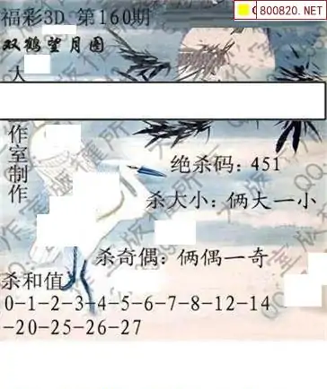 25160期: 大兵福彩3D黄金报图版