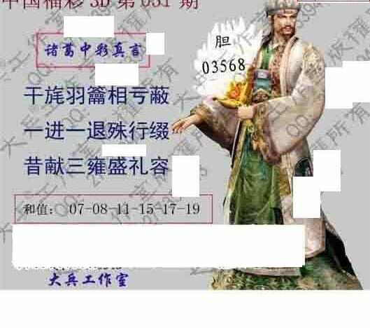 25051期: 大兵福彩3D黄金报图版