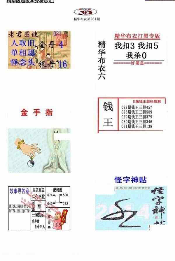 25031期: 福彩3D全套图版参考