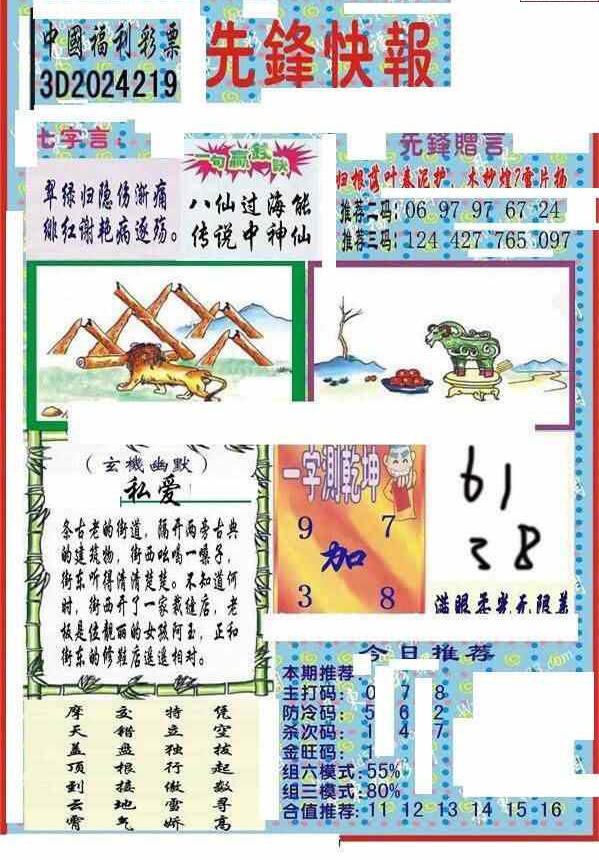 24219期: 福彩3D丹东全图分析