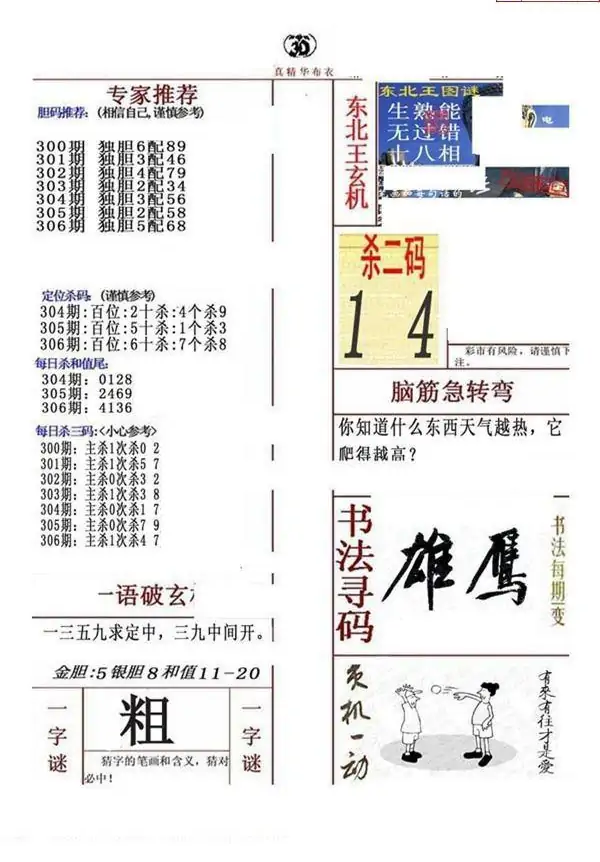 25306期: 福彩3D全套图版参考