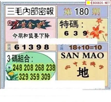 25180期: 三毛3D精品图谜