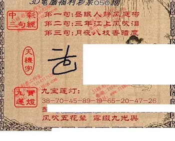 九宝图26050期福彩3D寻码图