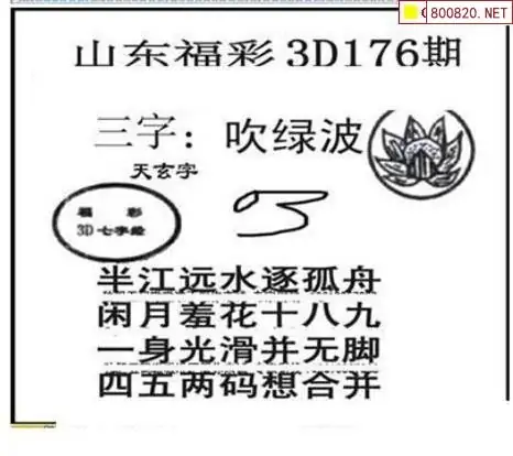 25176期: 三毛3D精品图谜
