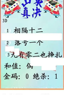 26064期: 福彩3D丹东全图分析