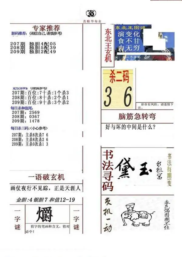 25209期: 福彩3D全套图版参考