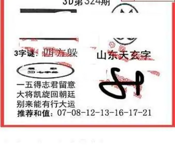 25324期: 福彩3D丹东全图分析