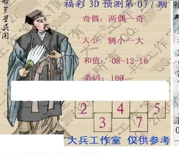 25077期: 大兵福彩3D黄金报图版