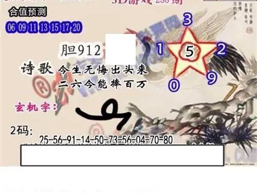 25258期: 白老3D杀码图版