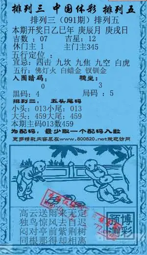 25091期: 福彩3D红黄蓝报