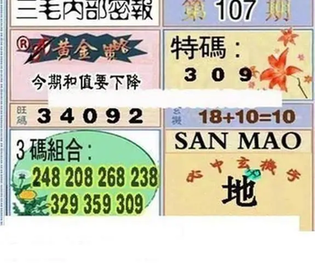 26107期: 三毛3D精品图谜