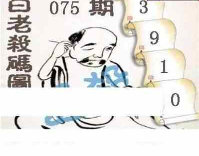 24075期: 白老3D杀码图版