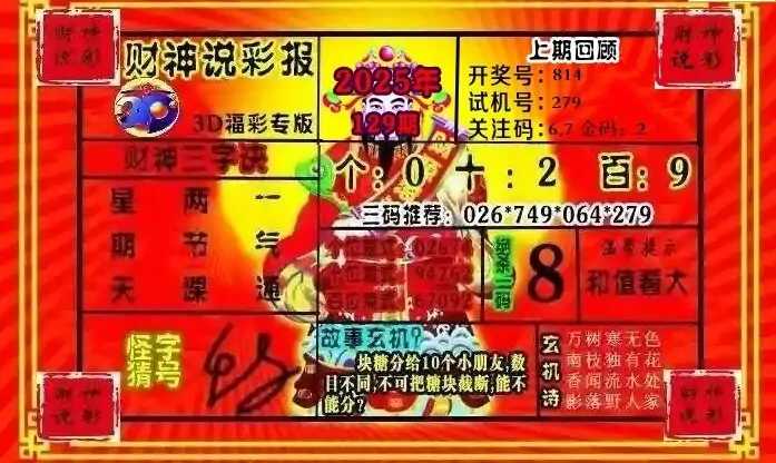 25129期: 财神说彩3D全套图版