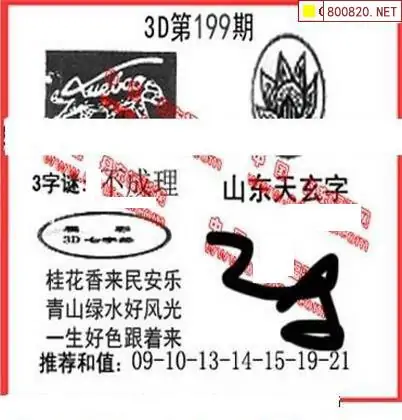 25199期: 福彩3D丹东全图分析