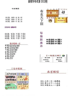 26003期: 福彩3D全套图版参考
