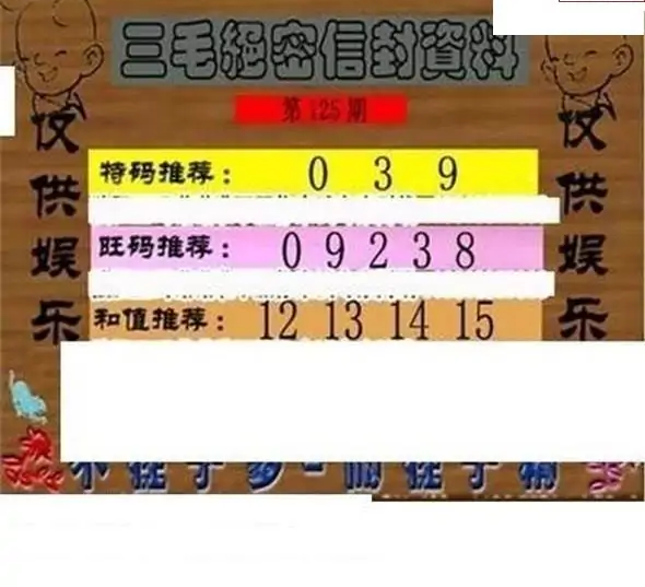 25125期: 三毛3D精品图谜