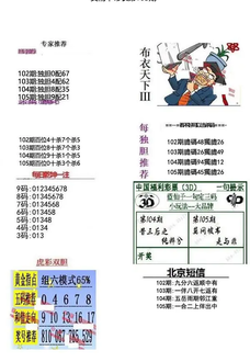 26105期: 福彩3D全套图版参考