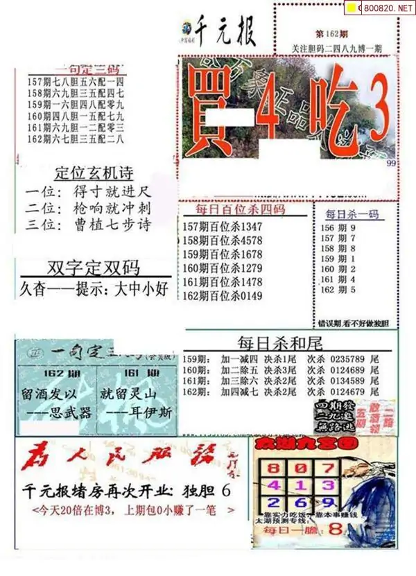 25162期: 福彩3D全套图版参考