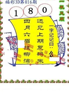 26016期: 福彩3D丹东全图分析