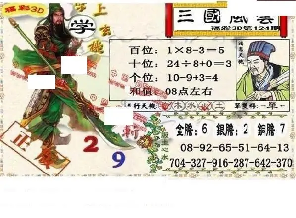 25124期: 福彩3D丹东全图分析