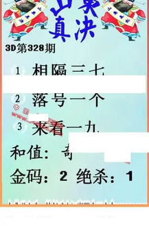 25328期: 福彩3D丹东全图分析