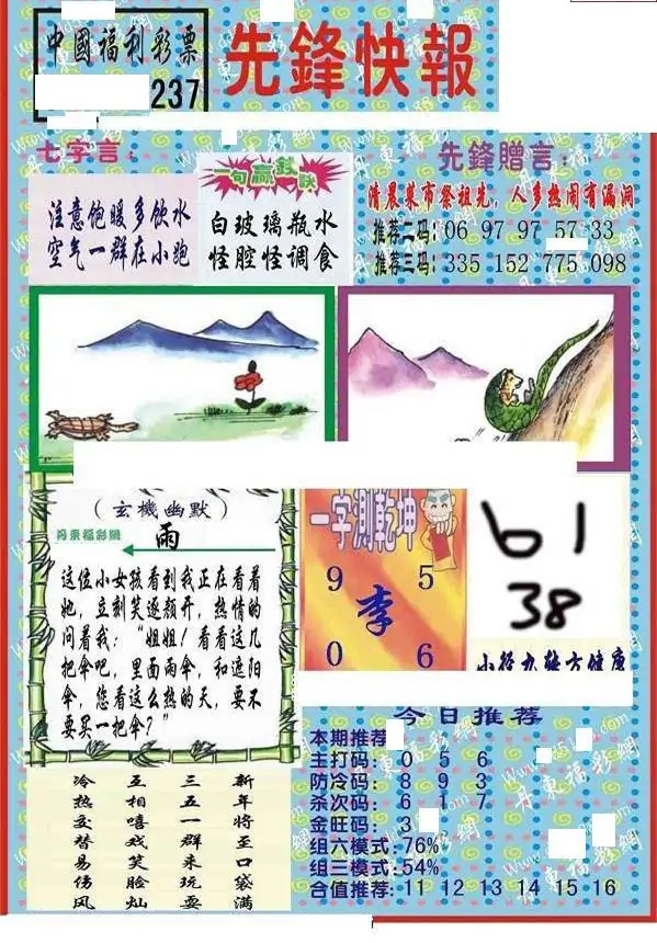 25237期: 福彩3D丹东全图分析