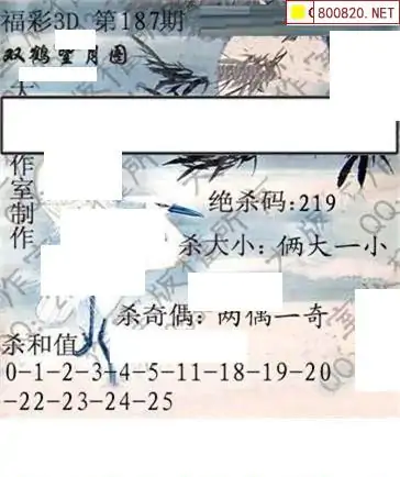 25187期: 大兵福彩3D黄金报图版