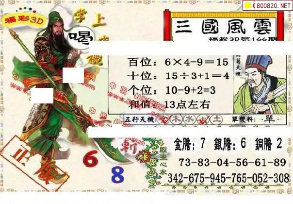 25166期: 福彩3D丹东全图分析