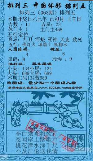 25063期: 福彩3D红黄蓝报