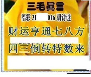 26016期: 三毛3D精品图谜