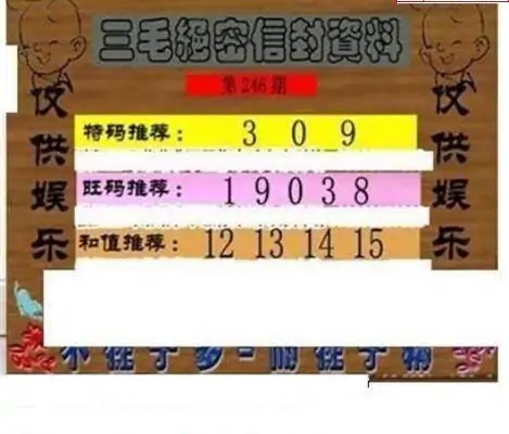 25246期: 三毛3D精品图谜