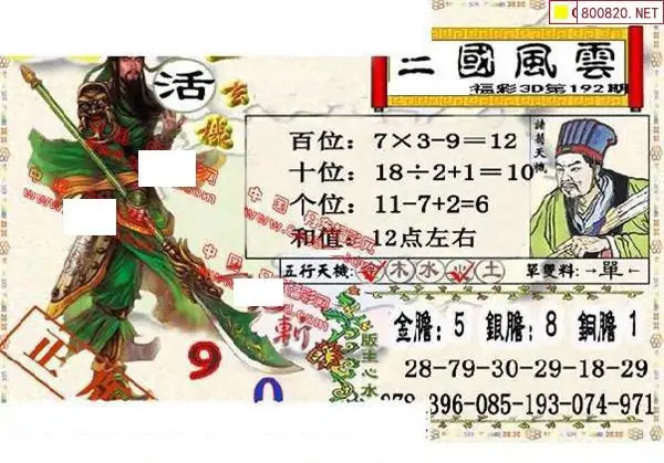 25192期: 福彩3D丹东全图分析